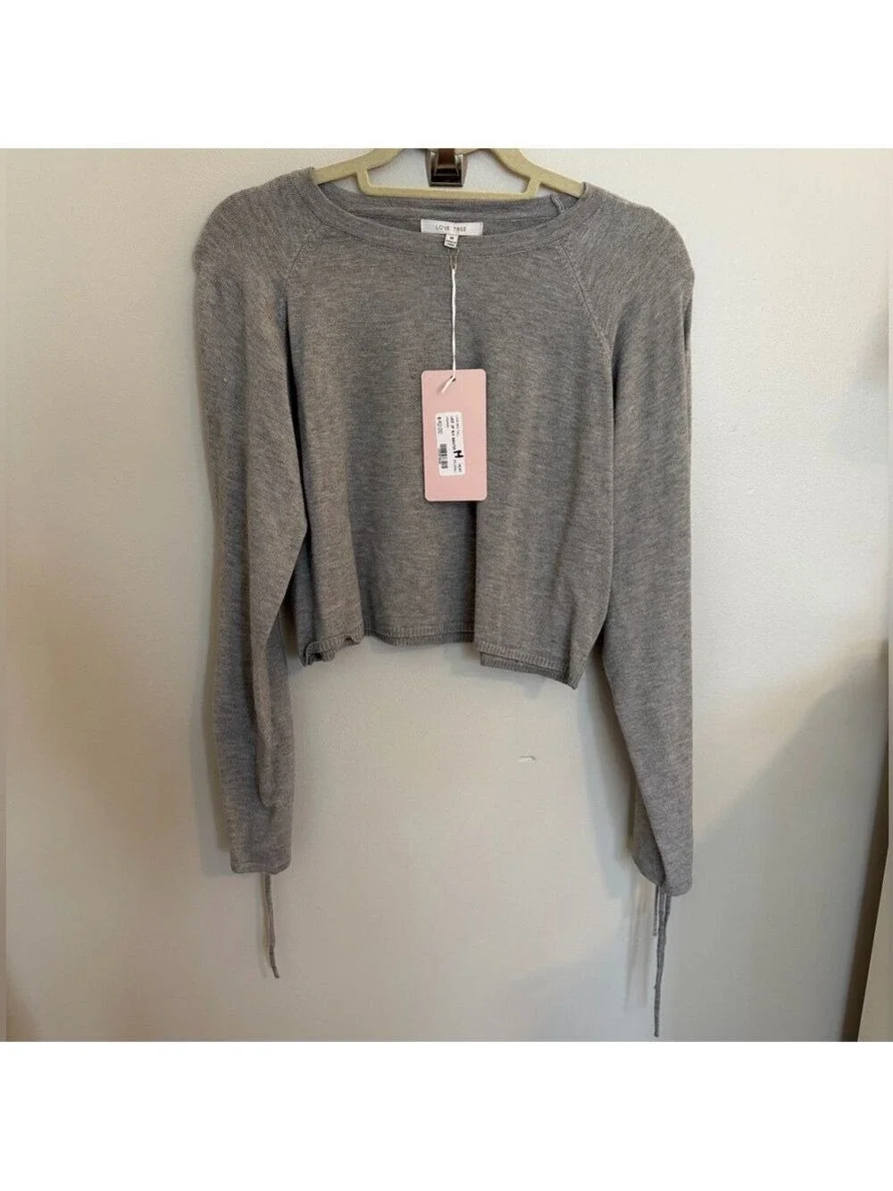 Lovetree Lace Up Sleeve Sweater